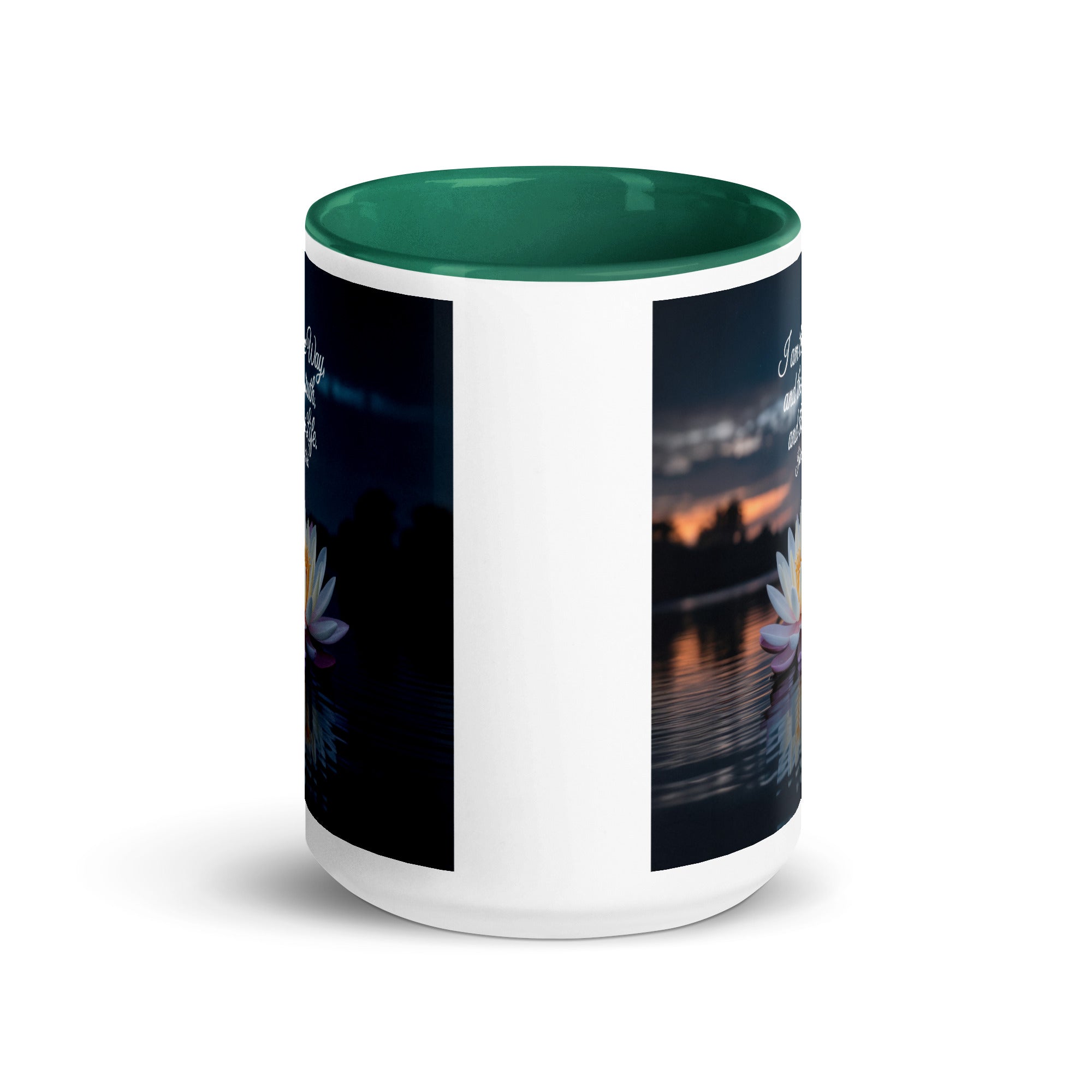 John 14:6 Bible Verse The Father White Ceramic Mug with Color Inside