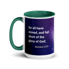Romans 3:23 Bible Verse, all have sinned White Ceramic Mug with Color Inside