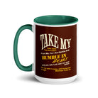 Matthew 11:29-30 Bible Verse, learn from me White Ceramic Mug with Color Inside