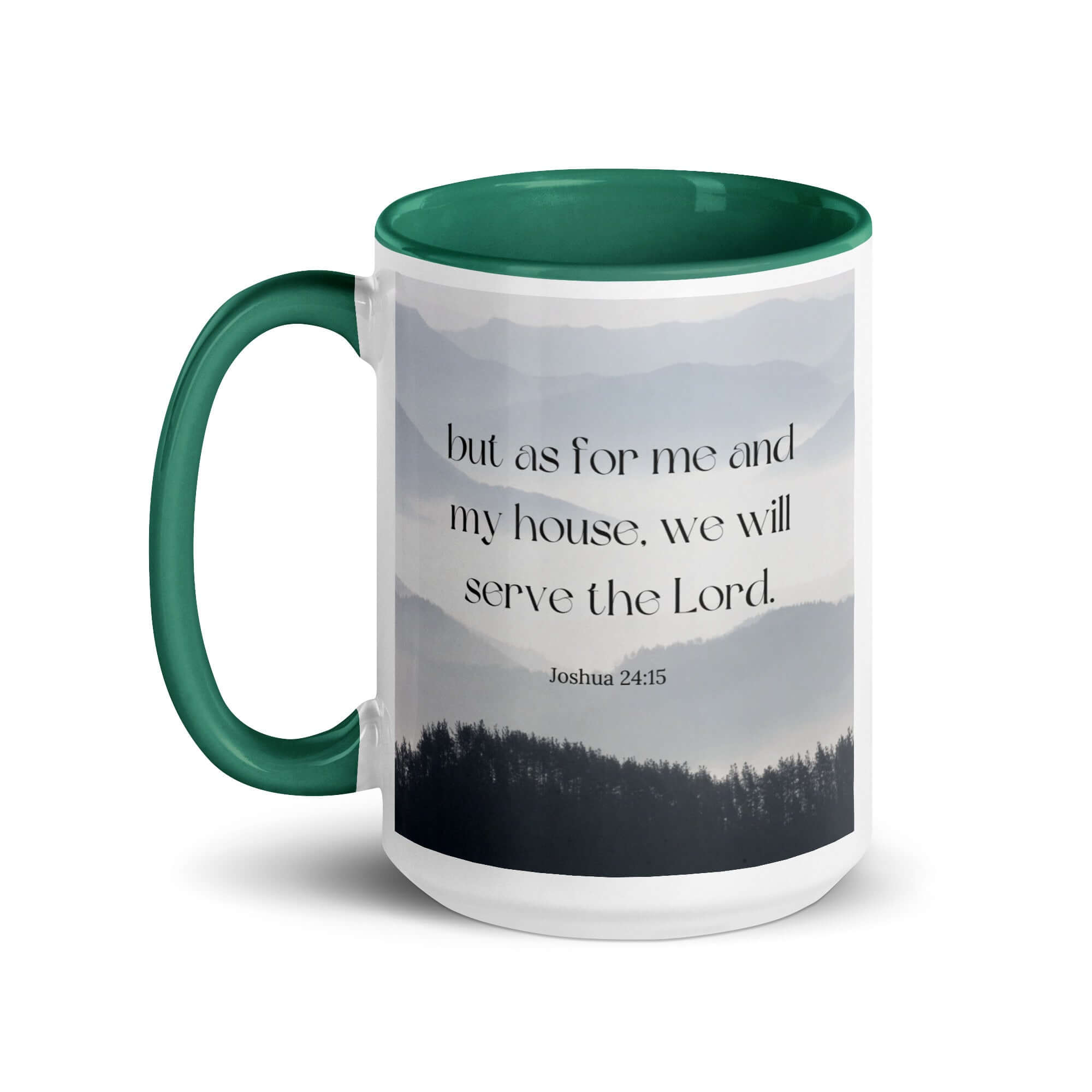 Joshua 24:15 Bible Verse, whom you White Ceramic Mug with Color Inside