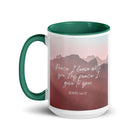John 14:27 Bible Verse, I give you White Ceramic Mug with Color Inside
