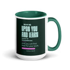 Matthew 11:29-30 Bible Verse, I am gentle White Ceramic Mug with Color Inside Dark green 15 oz