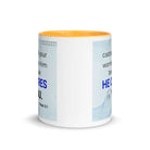 1 Peter 5:7 Bible Verse, casting all your worries on Him White Ceramic Mug with Color Inside