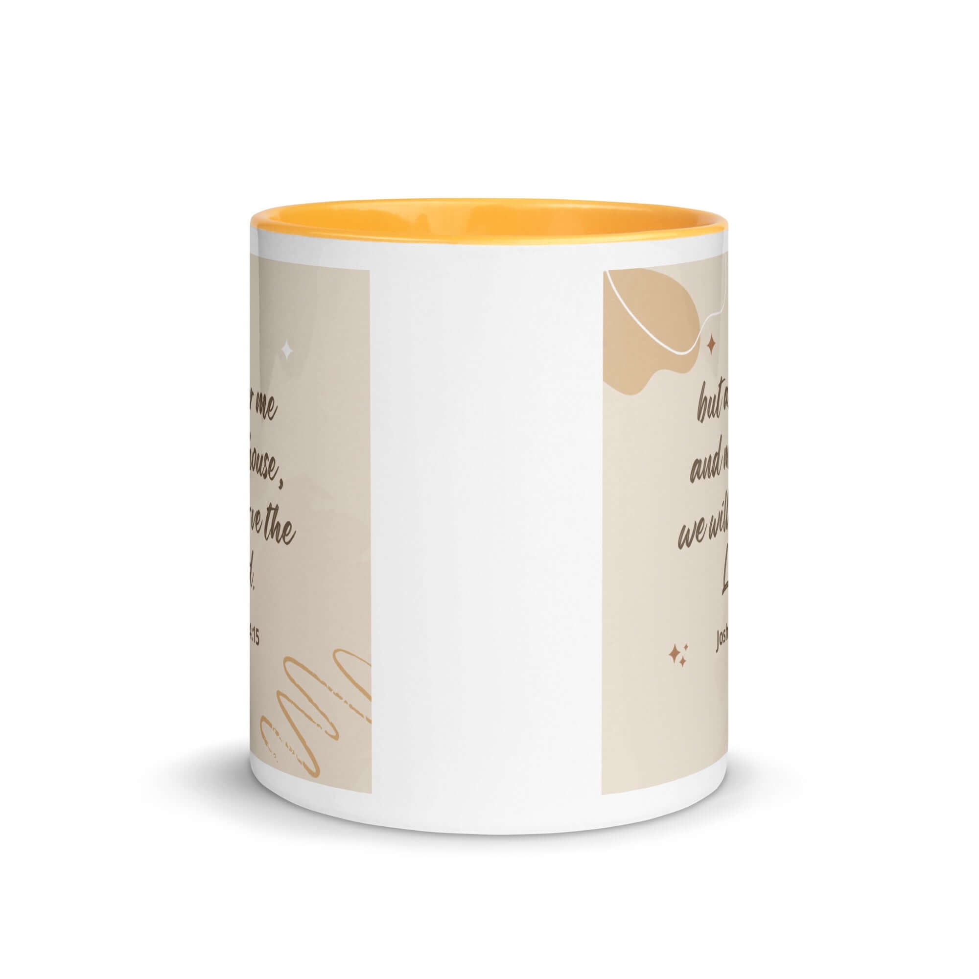 Joshua 24:15 Bible Verse, will serve White Ceramic Mug with Color Inside