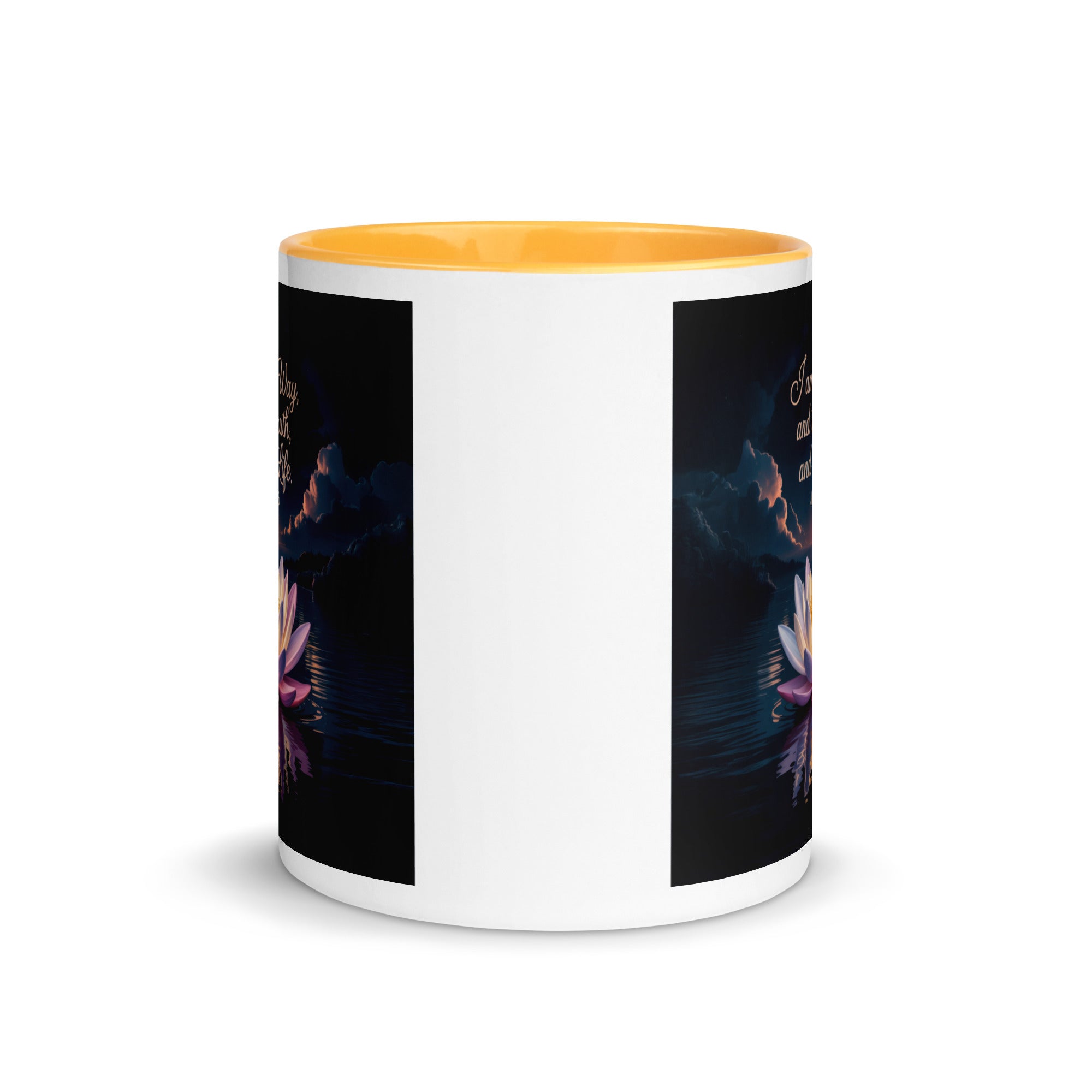 John 14:6 Bible Verse The Way White Ceramic Mug with Color Inside