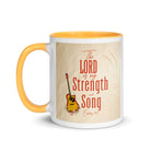 Exodus 15:2 Bible Verse, The LORD is my strength White Ceramic Mug with Color Inside