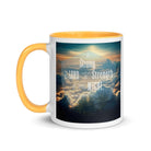 Ephesians 6:10 Bible Verse, be strong in the Lord White Ceramic Mug with Color Inside
