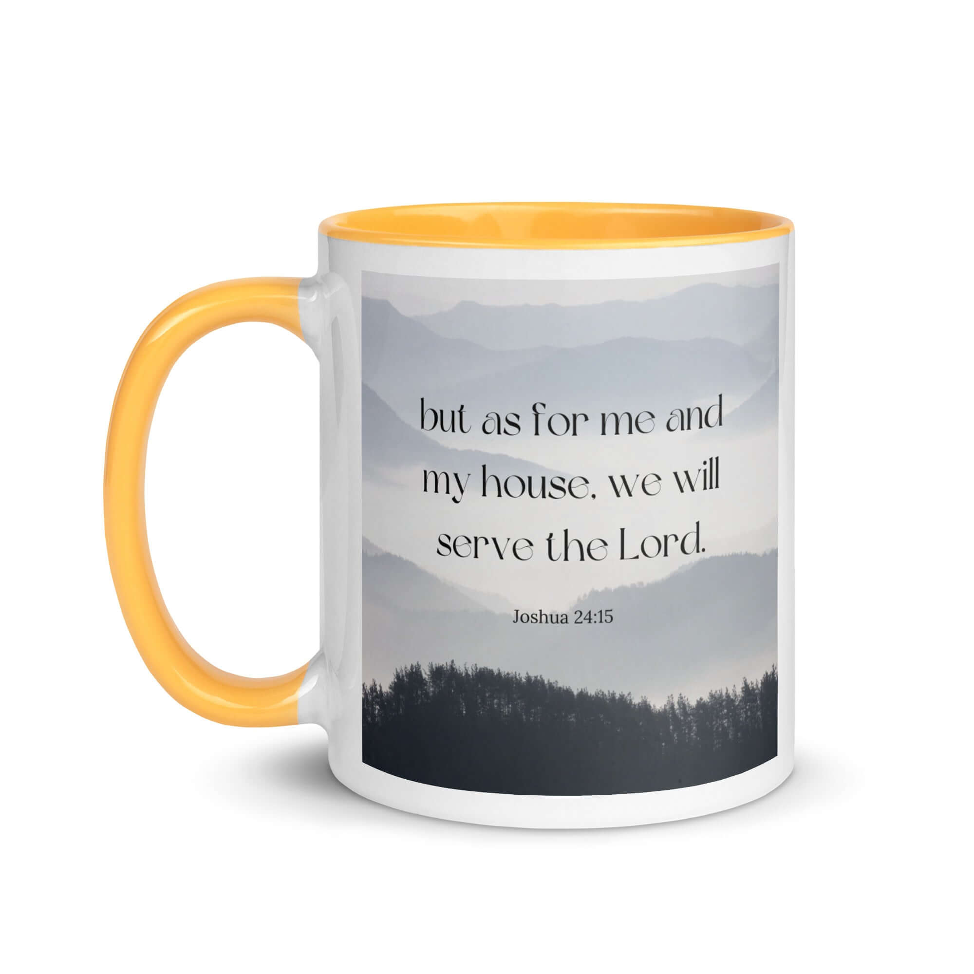 Joshua 24:15 Bible Verse, whom you White Ceramic Mug with Color Inside