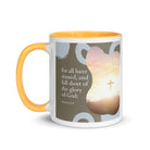 Romans 3:23 Bible Verse, the glory White Ceramic Mug with Color Inside