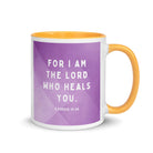 Exodus 15:26 Bible Verse, in his eyes White Ceramic Mug with Color Inside Golden Yellow 11 oz