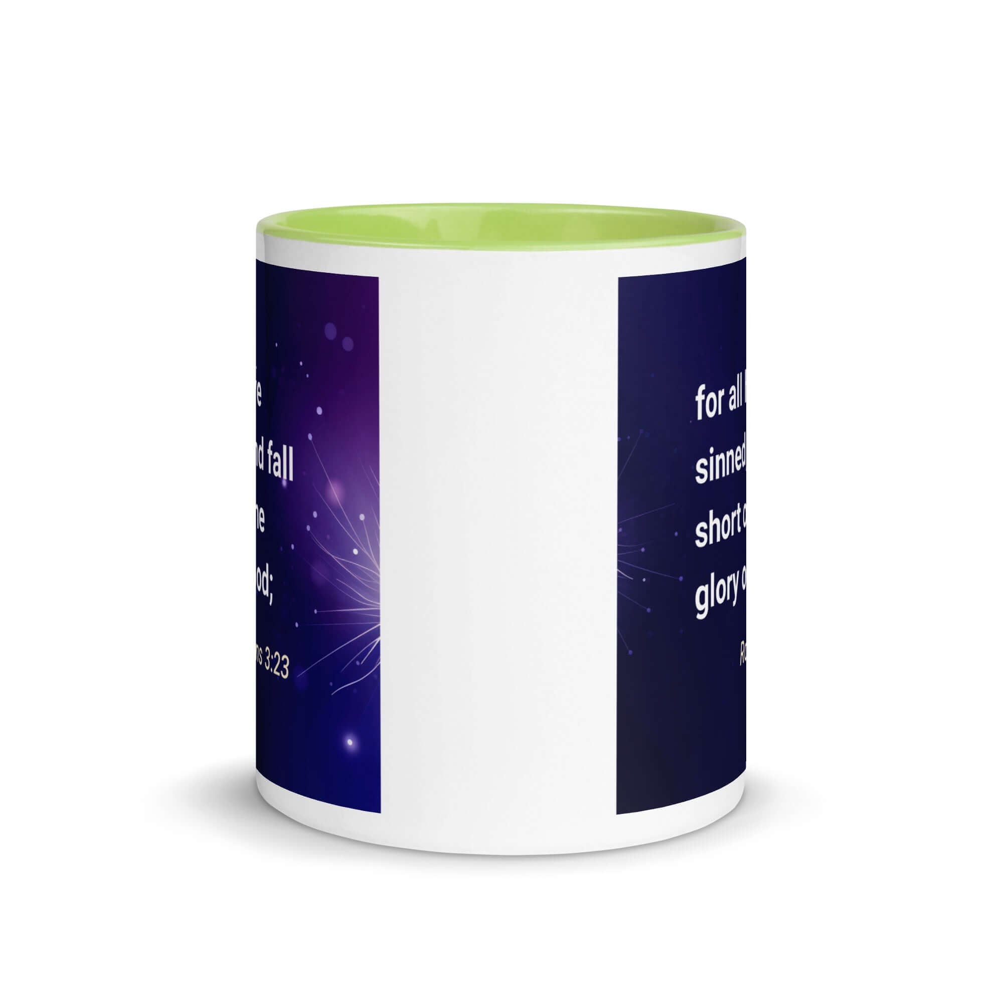 Romans 3:23 Bible Verse, all have sinned White Ceramic Mug with Color Inside
