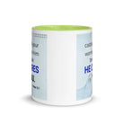 1 Peter 5:7 Bible Verse, casting all your worries on Him White Ceramic Mug with Color Inside