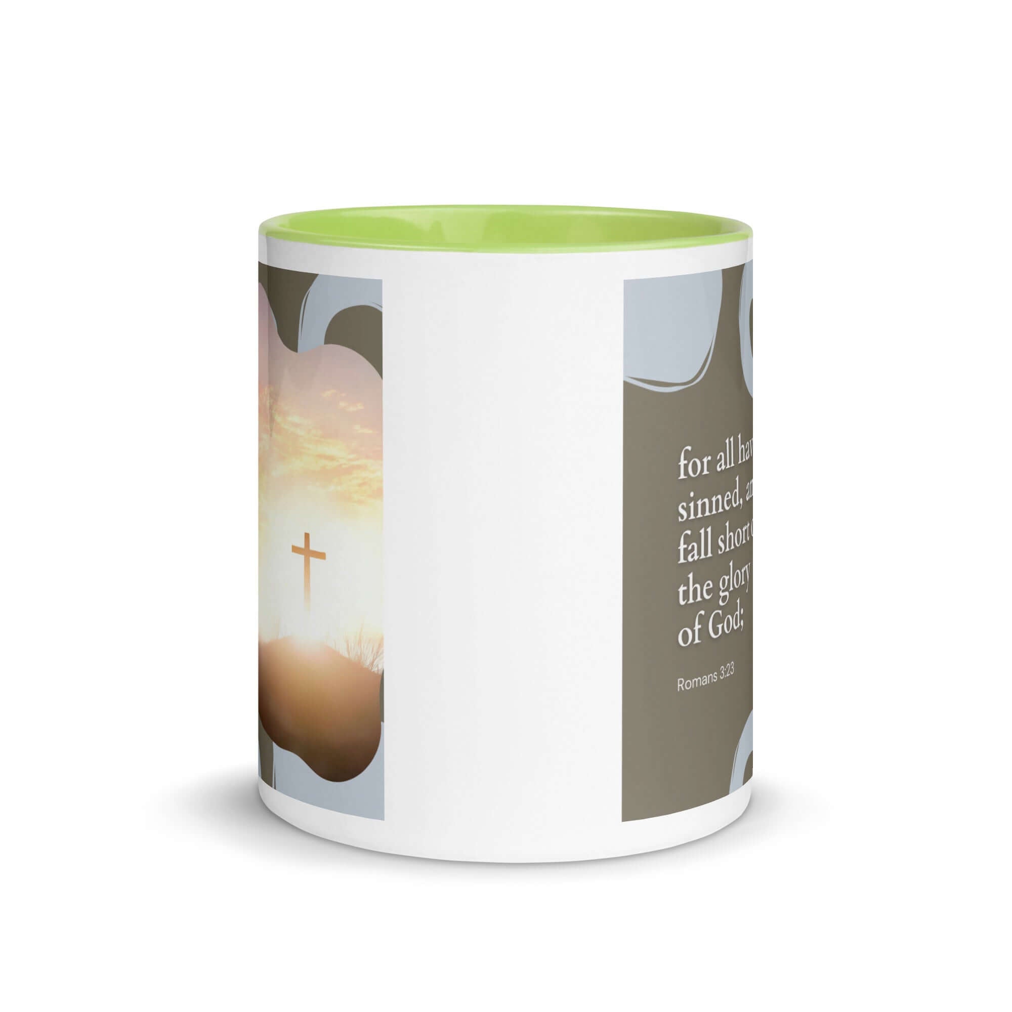 Romans 3:23 Bible Verse, the glory White Ceramic Mug with Color Inside