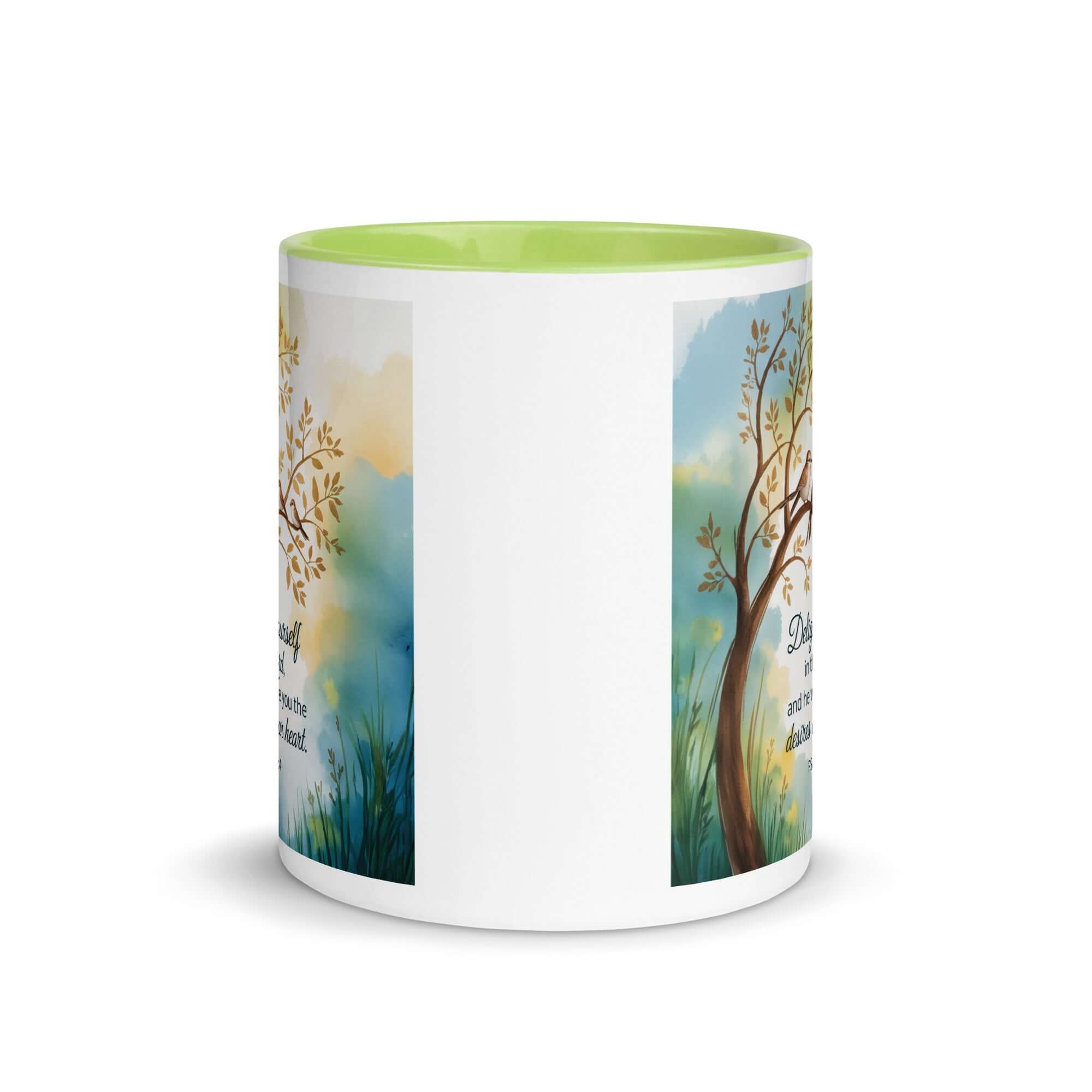Psalm 37:4 Bible Verse, Yourself White Ceramic Mug with Color Inside