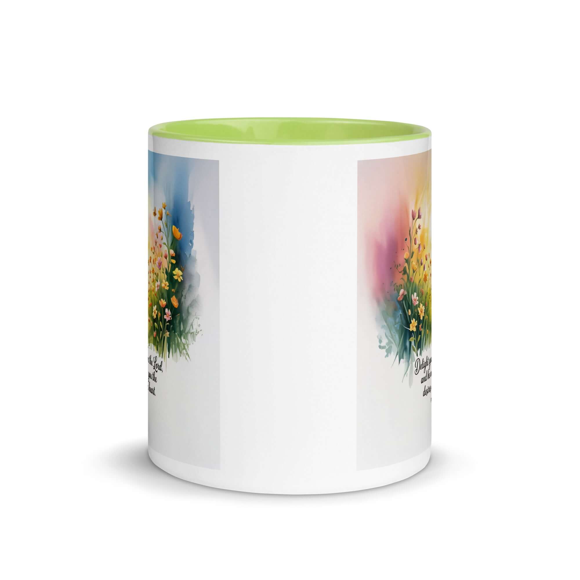 Psalm 37:4 Bible Verse, will give White Ceramic Mug with Color Inside