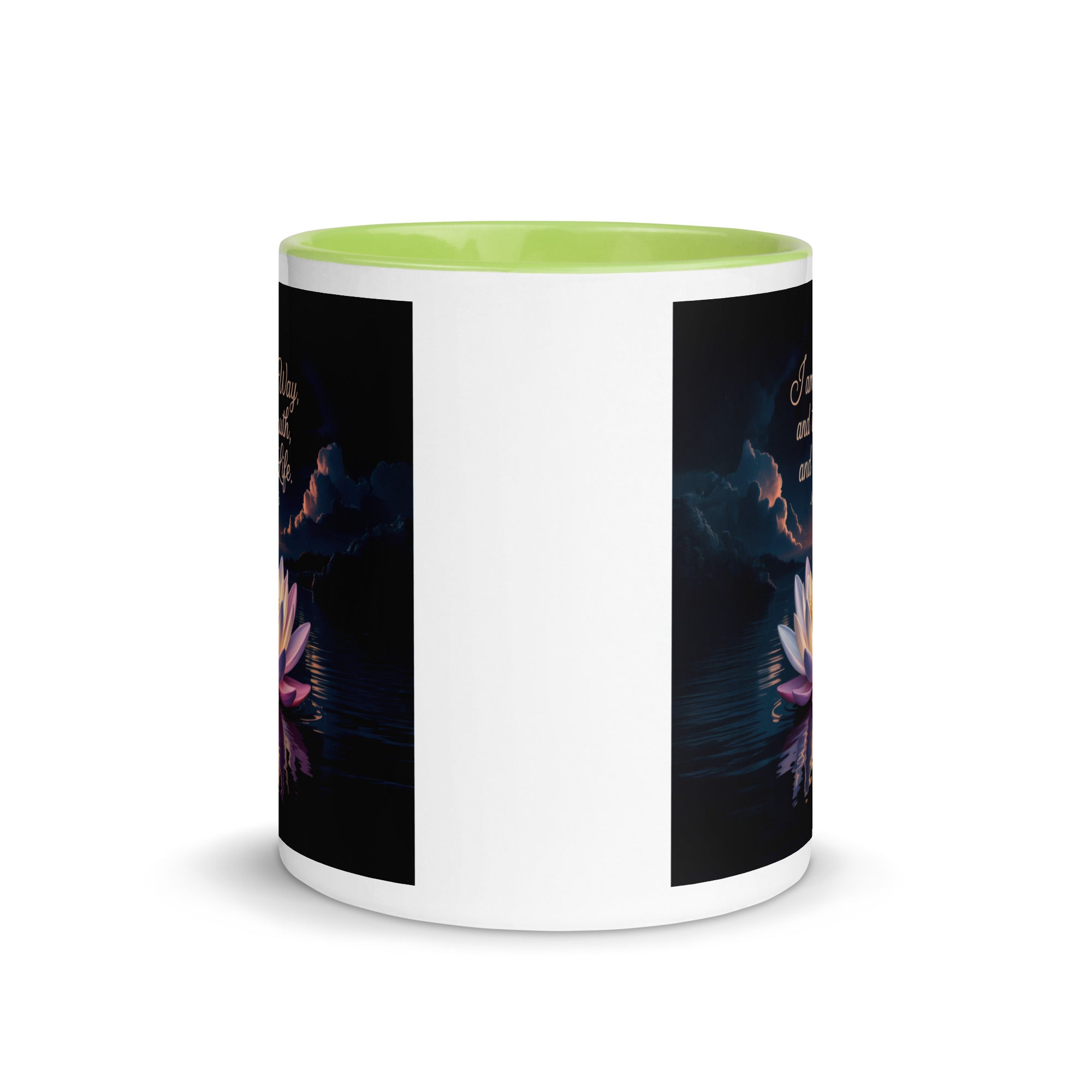 John 14:6 Bible Verse The Way White Ceramic Mug with Color Inside