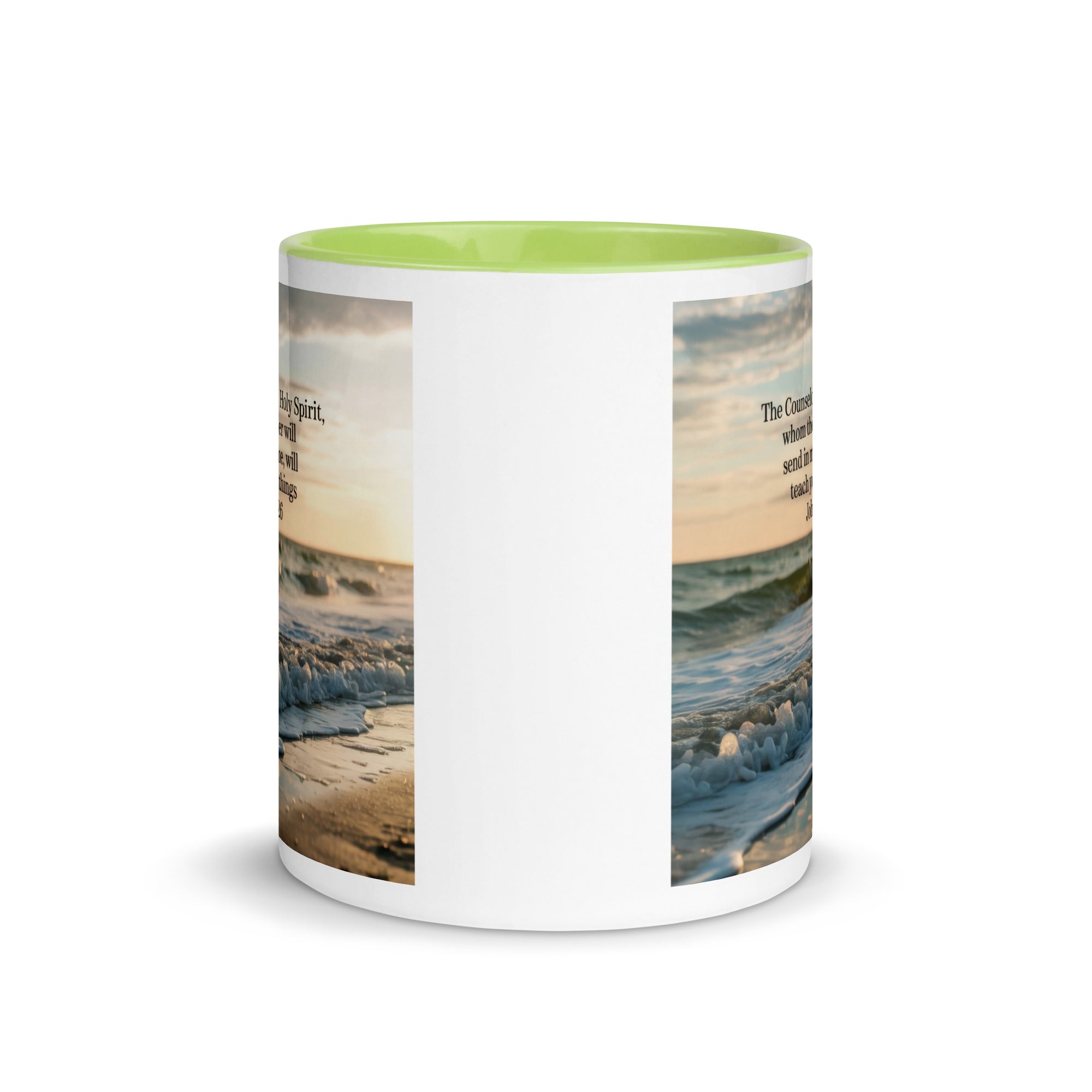 John 14:26 Bible Verse You All White Ceramic Mug with Color Inside