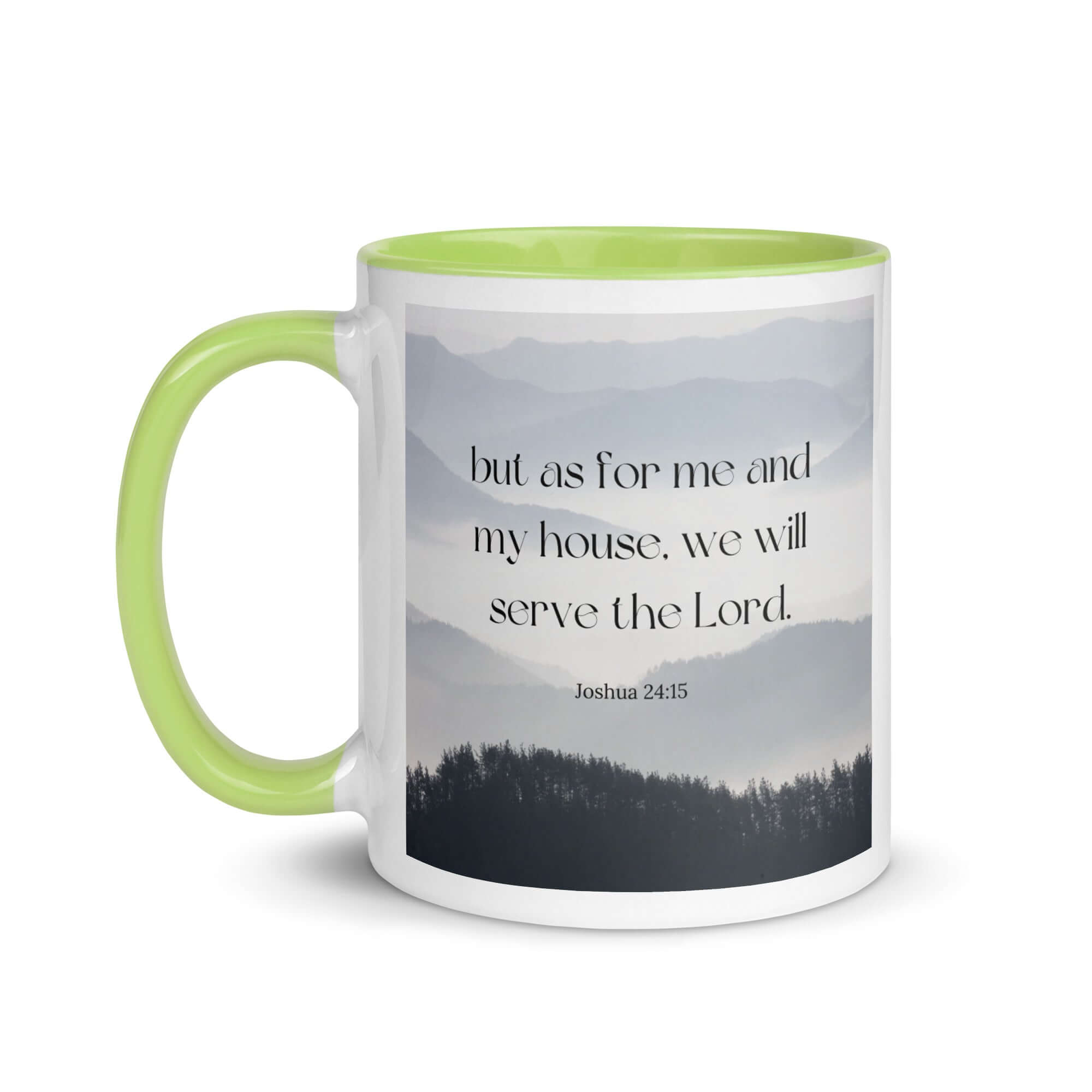 Joshua 24:15 Bible Verse, whom you White Ceramic Mug with Color Inside