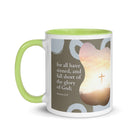 Romans 3:23 Bible Verse, the glory White Ceramic Mug with Color Inside