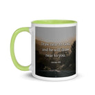 James 4:8 Bible Verse, Cleanse your White Ceramic Mug with Color Inside