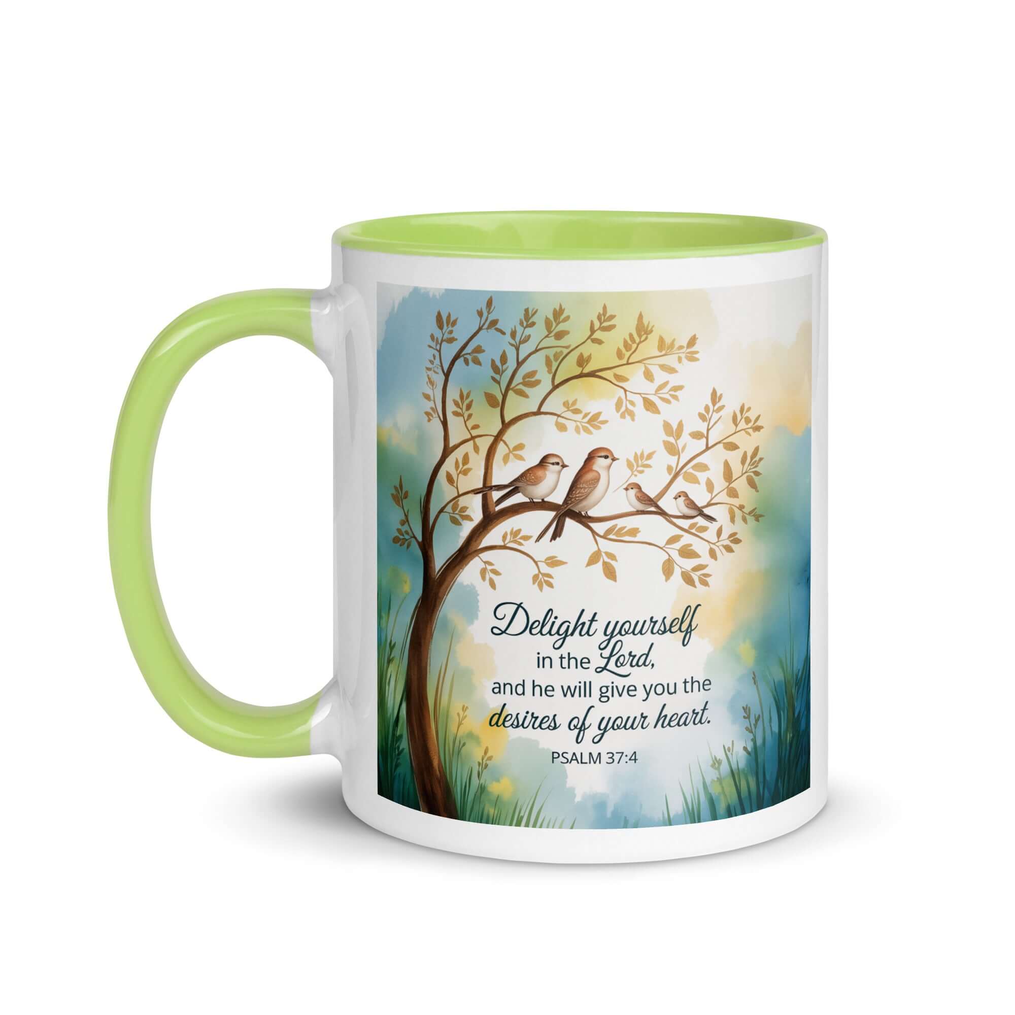 Psalm 37:4 Bible Verse, Yourself White Ceramic Mug with Color Inside