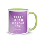 Exodus 15:26 Bible Verse, in his eyes White Ceramic Mug with Color Inside Green 11 oz