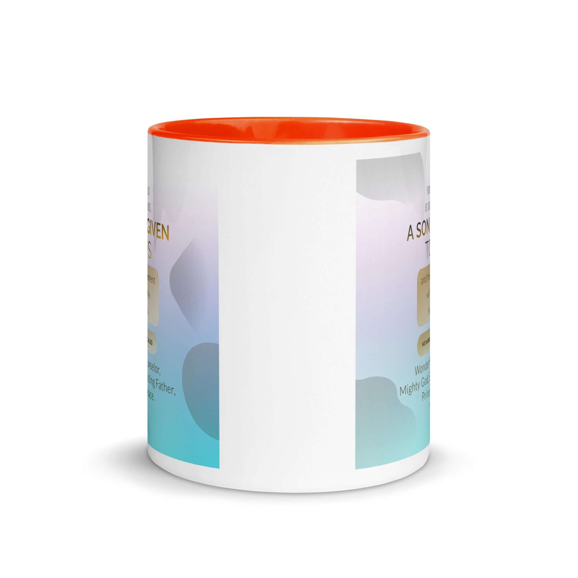 Isaiah 9:6 Bible Verse, Wonderful Counselor White Ceramic Mug with Color Inside