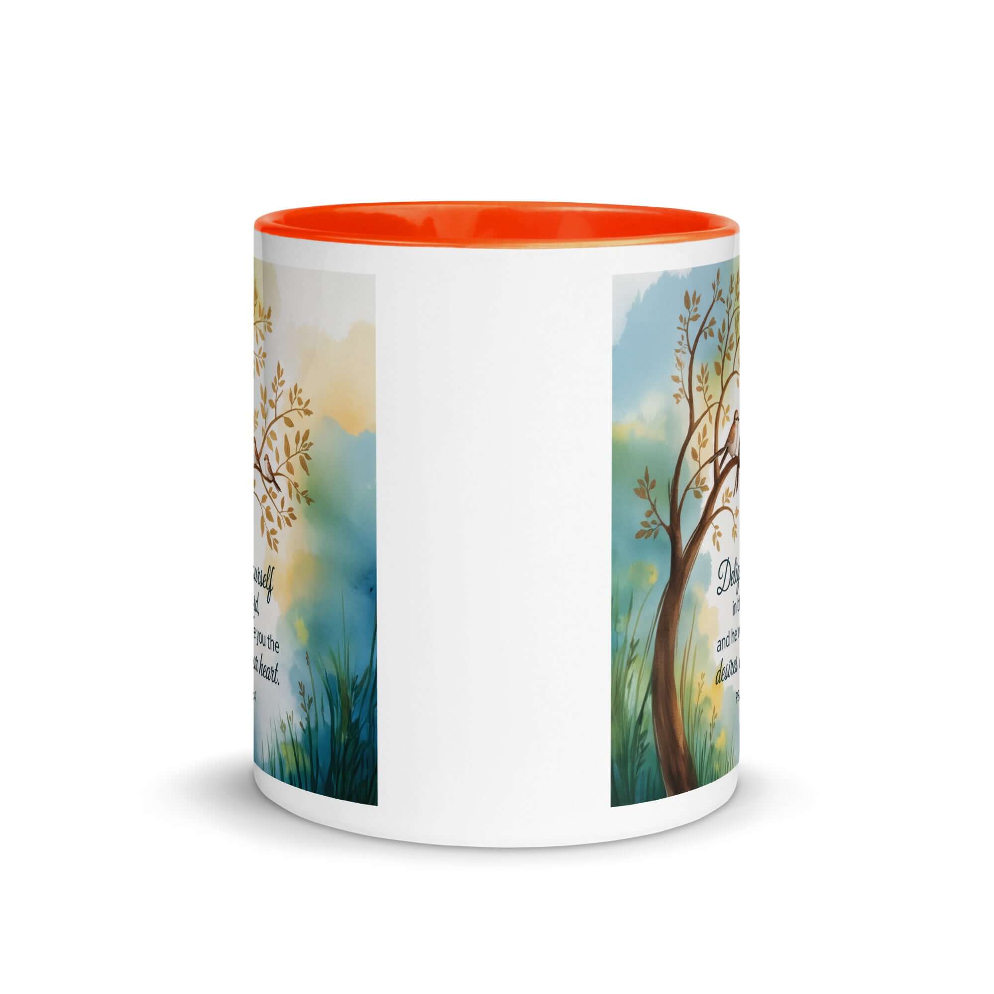Psalm 37:4 Bible Verse, Yourself White Ceramic Mug with Color Inside
