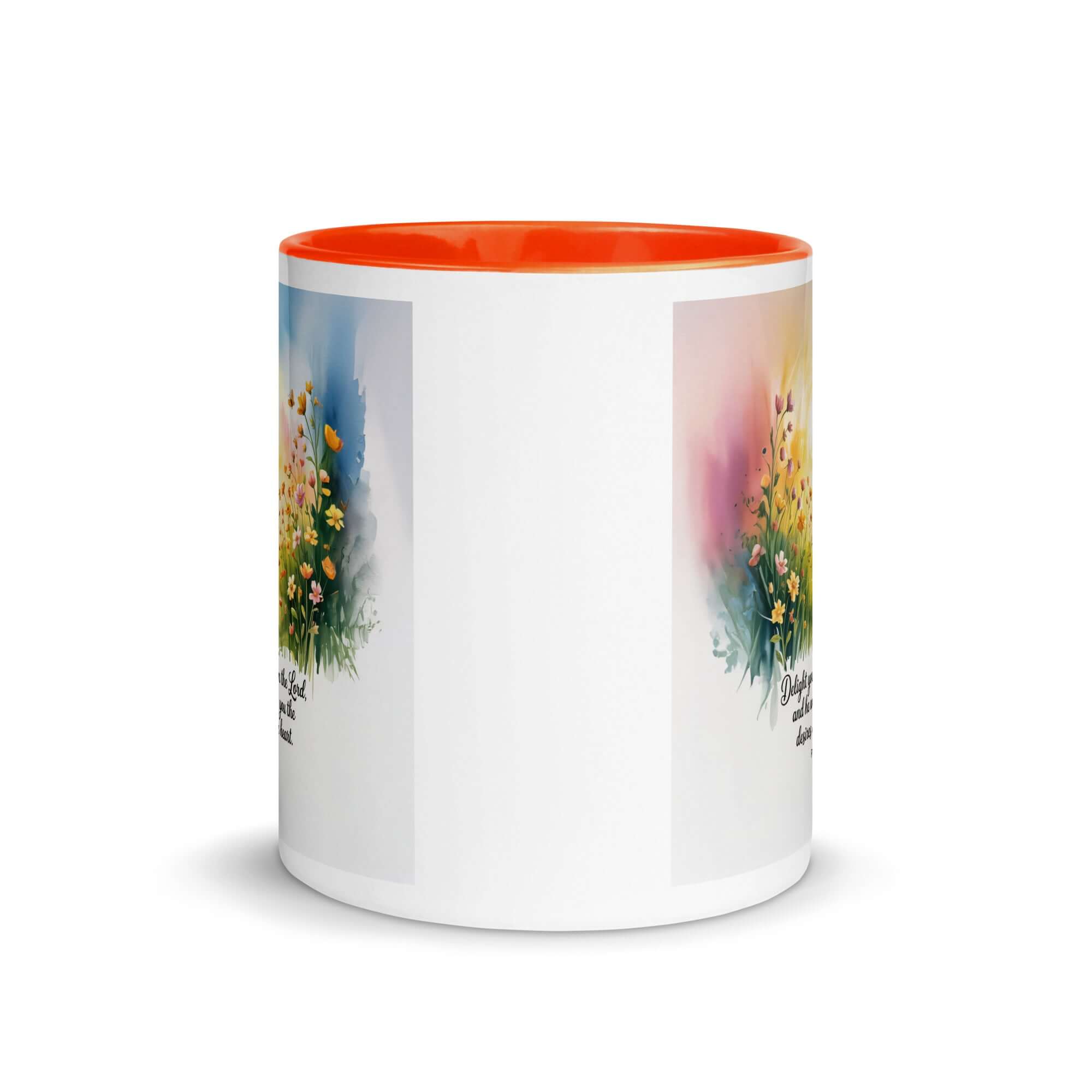 Psalm 37:4 Bible Verse, will give White Ceramic Mug with Color Inside