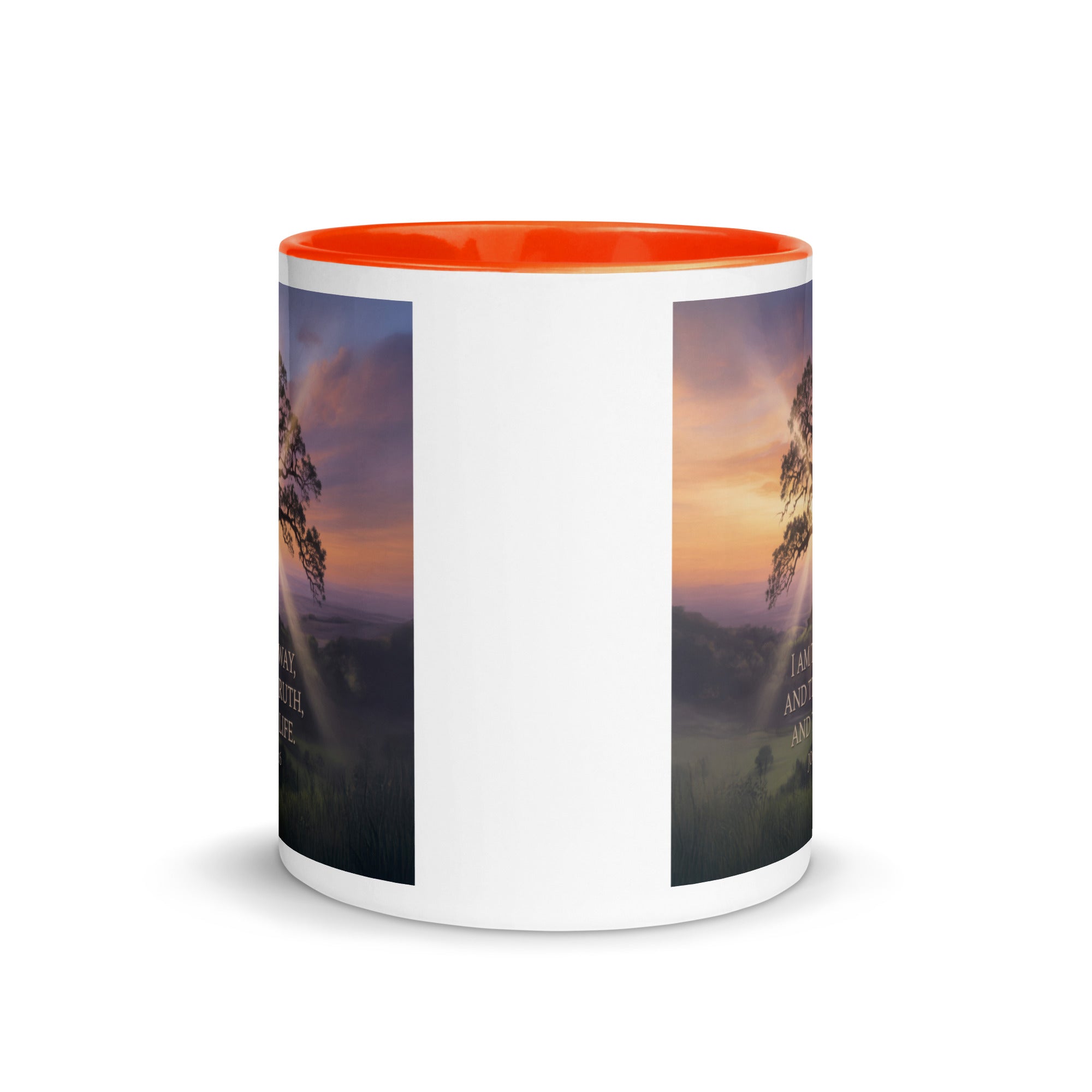 John 14:6 Bible Verse Jesus said White Ceramic Mug with Color Inside