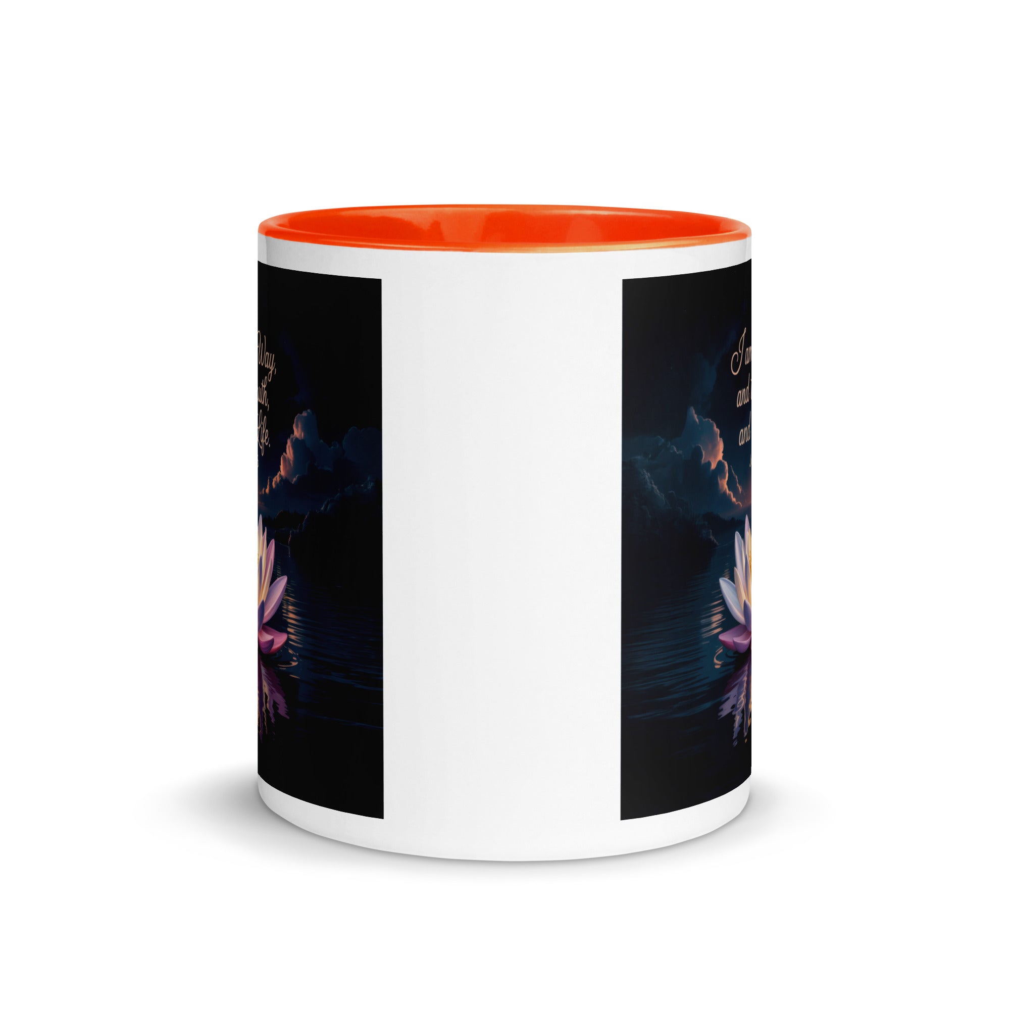 John 14:6 Bible Verse The Way White Ceramic Mug with Color Inside