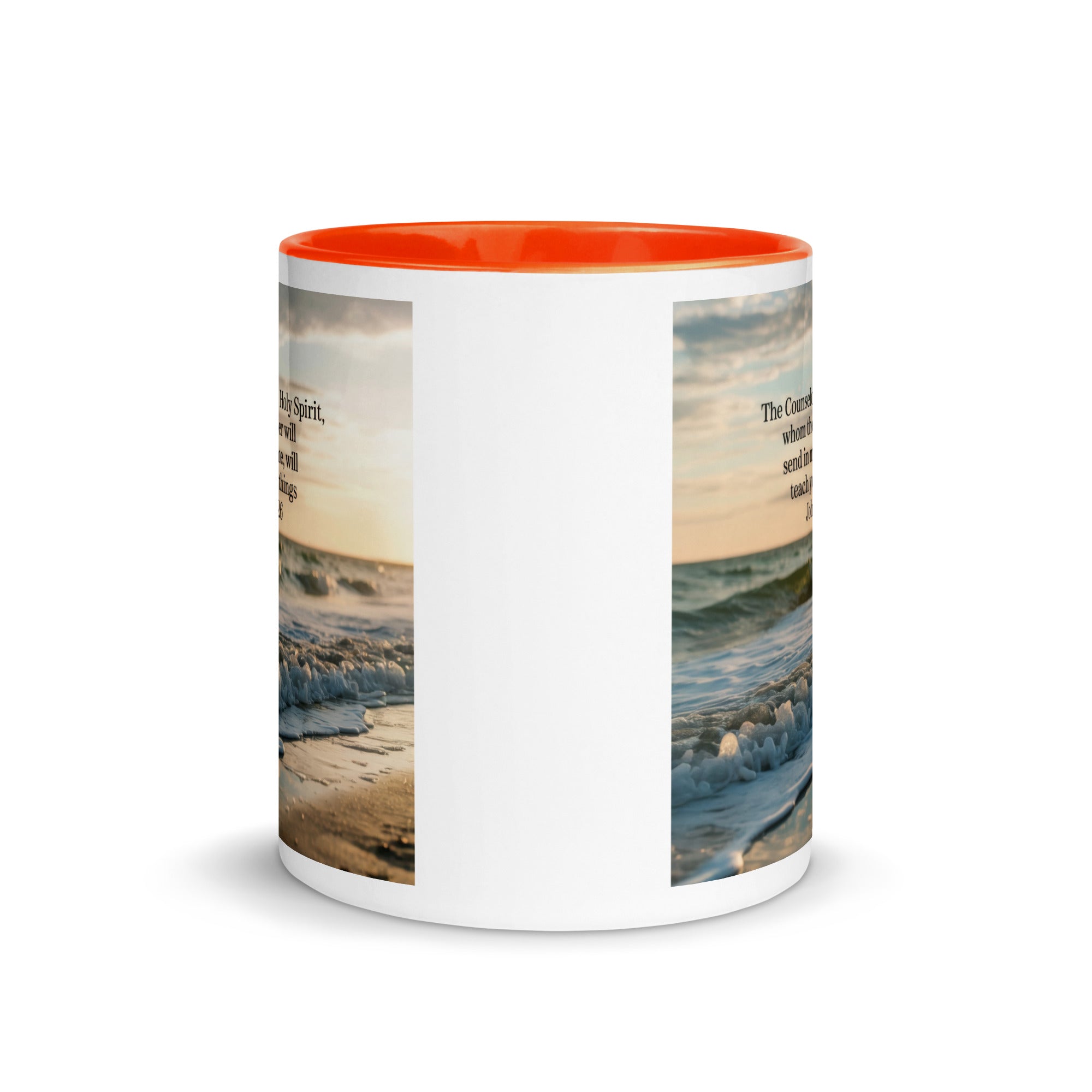 John 14:26 Bible Verse You All White Ceramic Mug with Color Inside