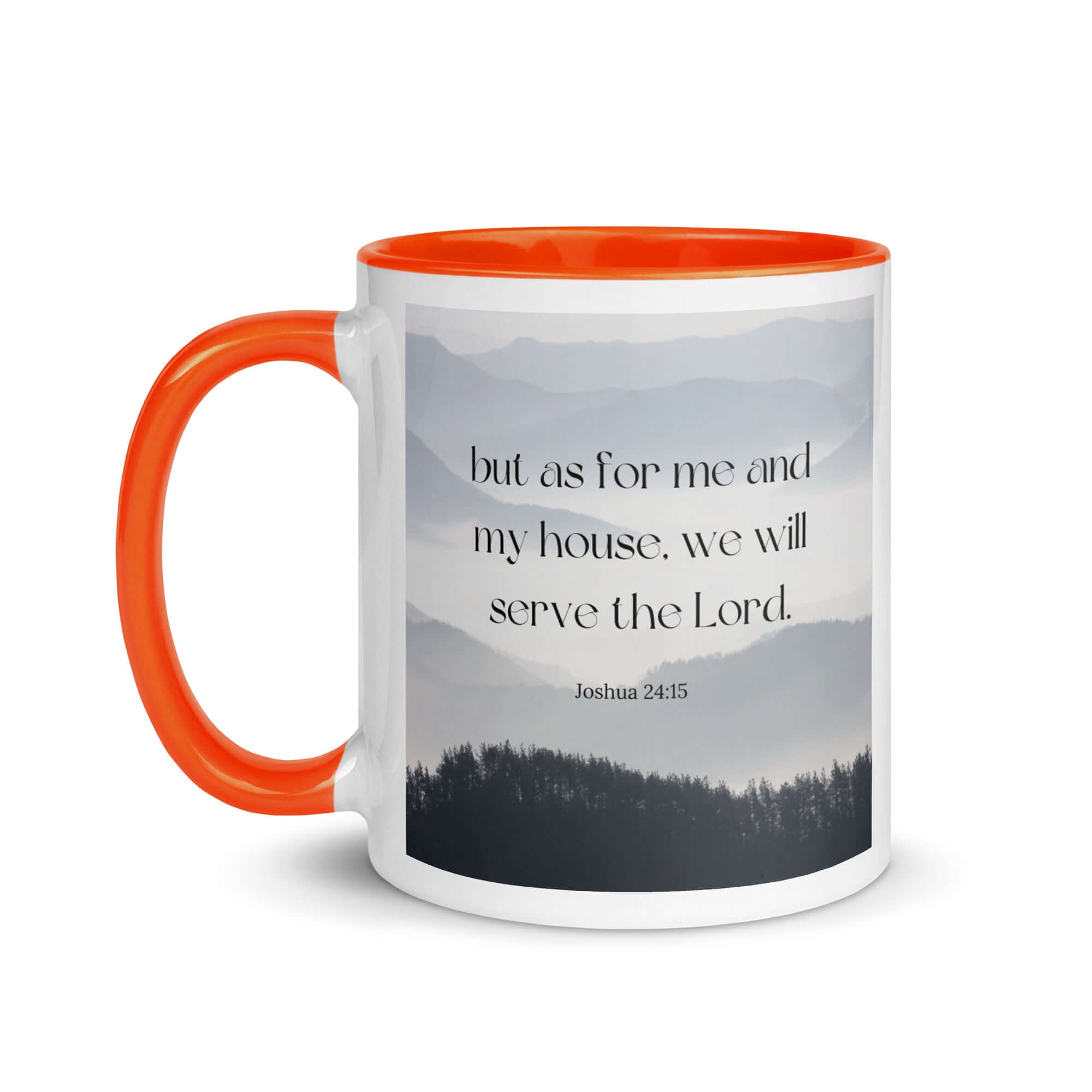 Joshua 24:15 Bible Verse, whom you White Ceramic Mug with Color Inside