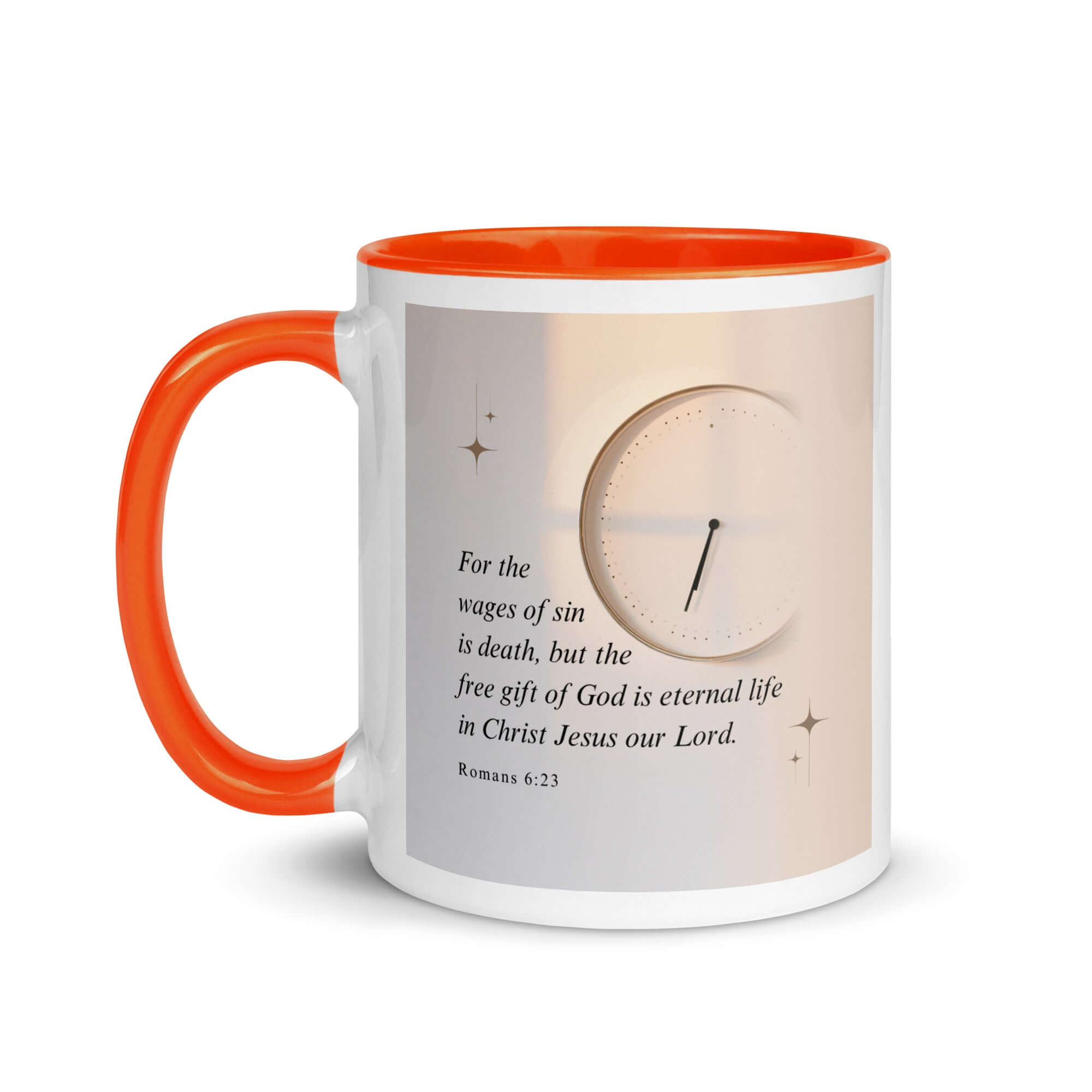 Romans 6:23 Bible Verse, our Lord White Ceramic Mug with Color Inside