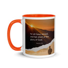 Romans 3:23 Bible Verse, of God White Ceramic Mug with Color Inside