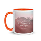 John 14:27 Bible Verse, I give you White Ceramic Mug with Color Inside
