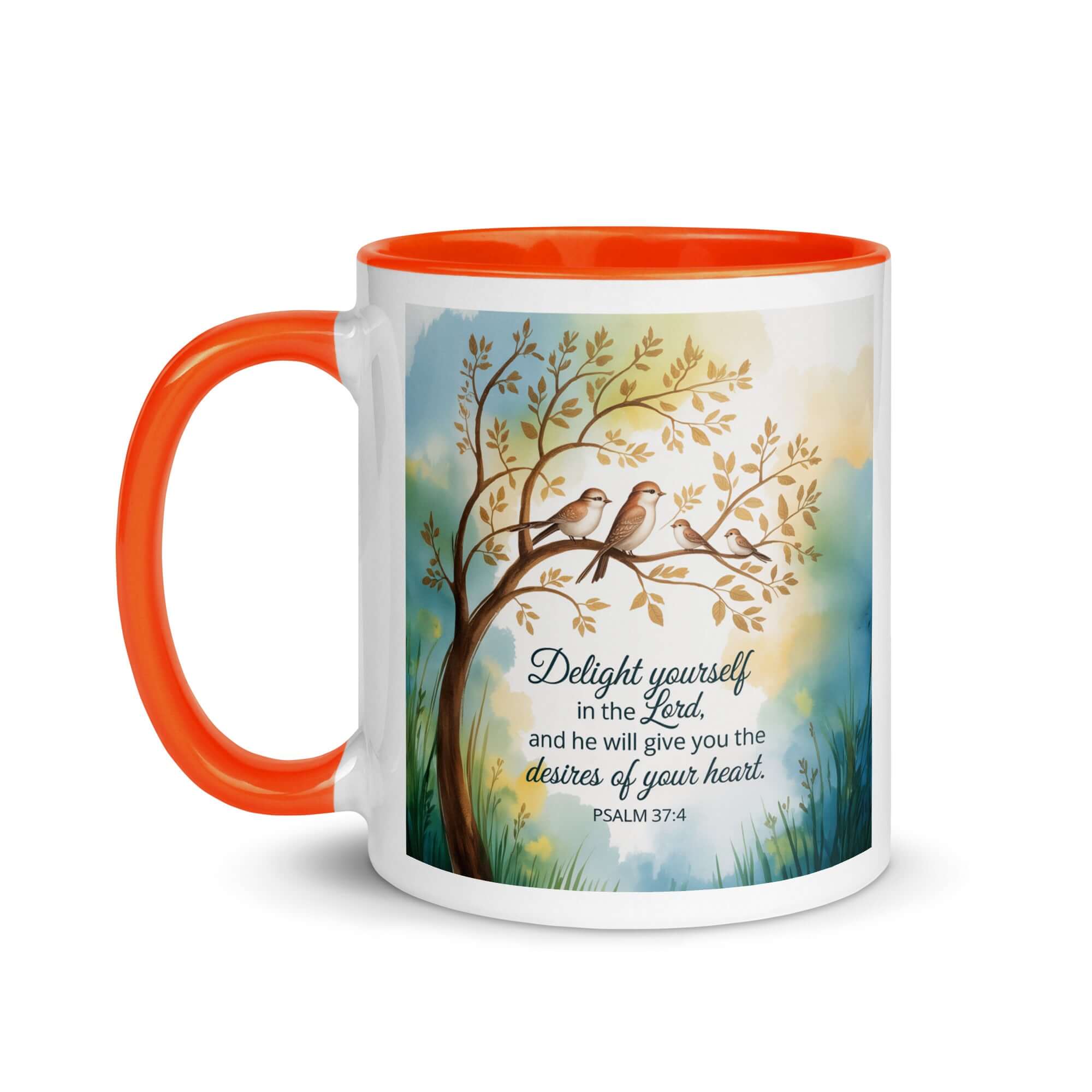 Psalm 37:4 Bible Verse, Yourself White Ceramic Mug with Color Inside