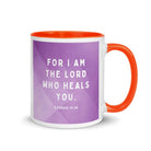Exodus 15:26 Bible Verse, in his eyes White Ceramic Mug with Color Inside Orange 11 oz