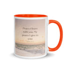 John 14:27 Bible Verse, not as the White Ceramic Mug with Color Inside Orange 11 oz