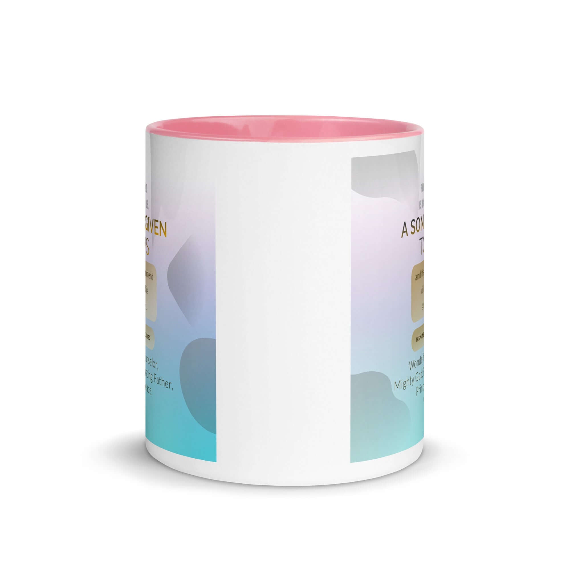 Isaiah 9:6 Bible Verse, Wonderful Counselor White Ceramic Mug with Color Inside