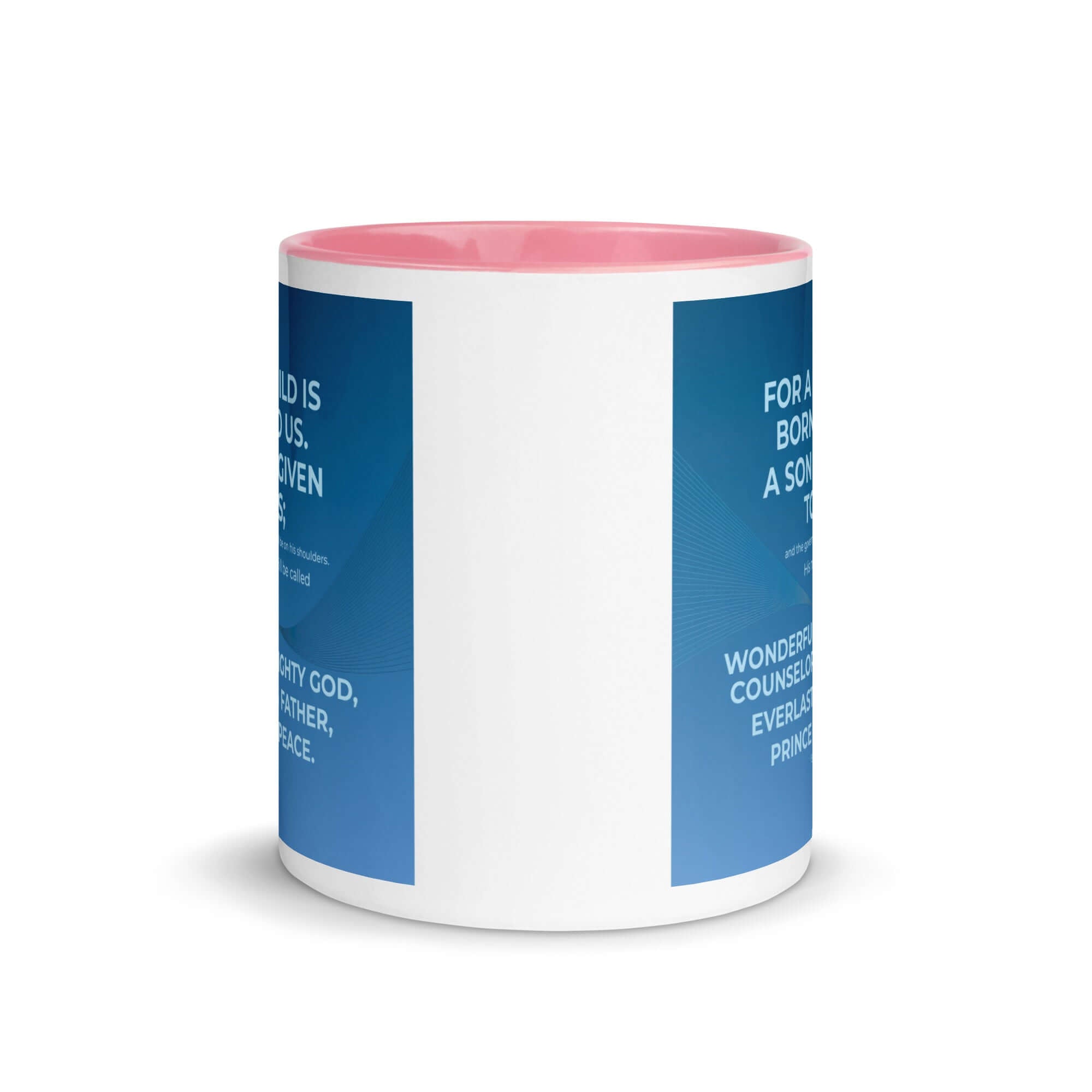 Isaiah 9:6 Bible Verse, Everlasting Father White Ceramic Mug with Color Inside