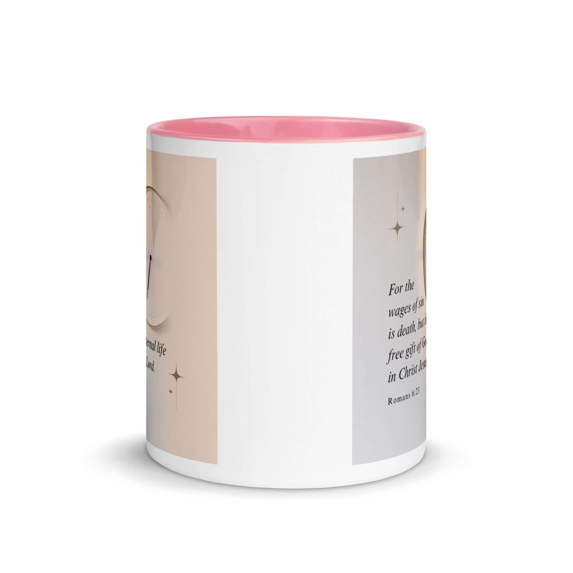 Romans 6:23 Bible Verse, our Lord White Ceramic Mug with Color Inside