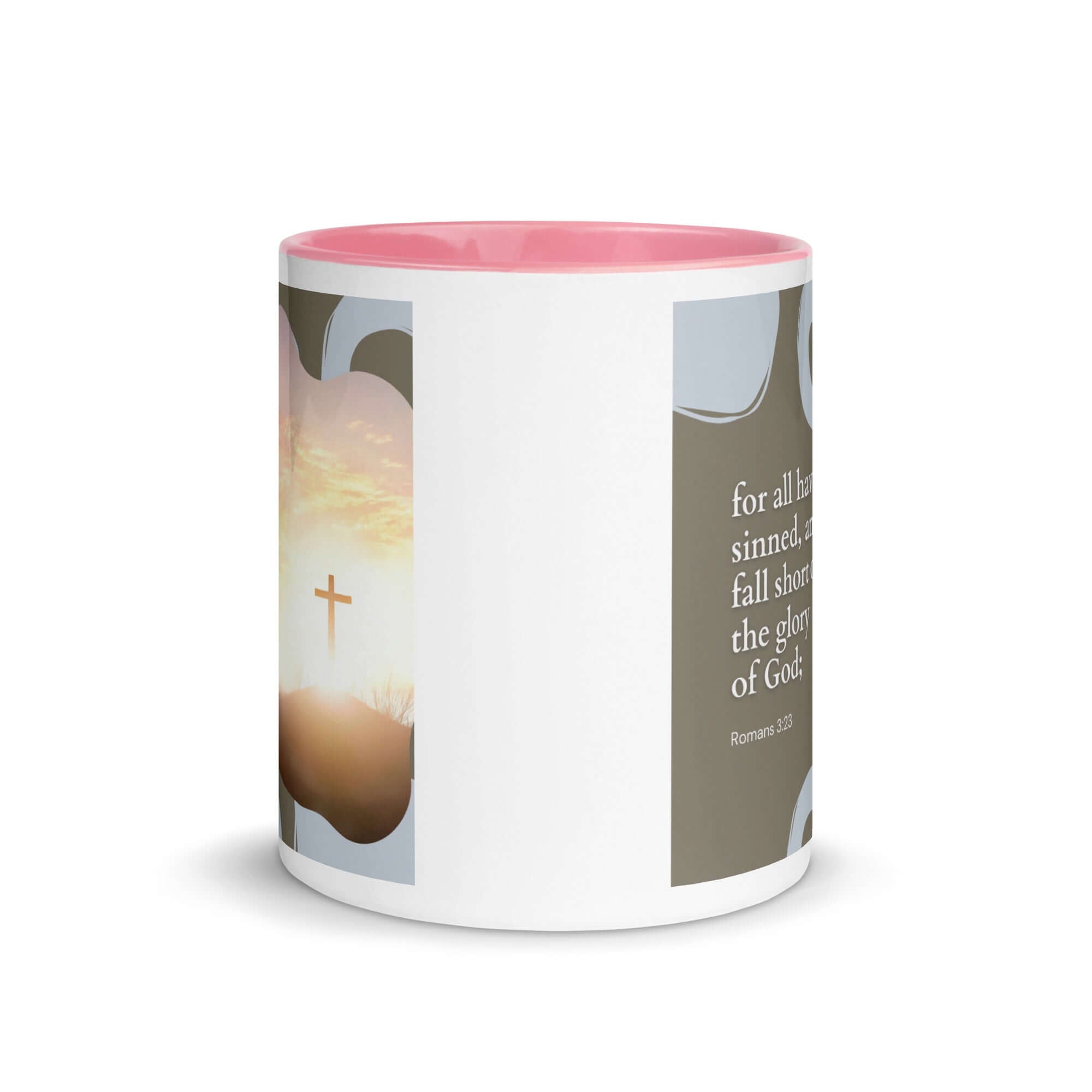Romans 3:23 Bible Verse, the glory White Ceramic Mug with Color Inside