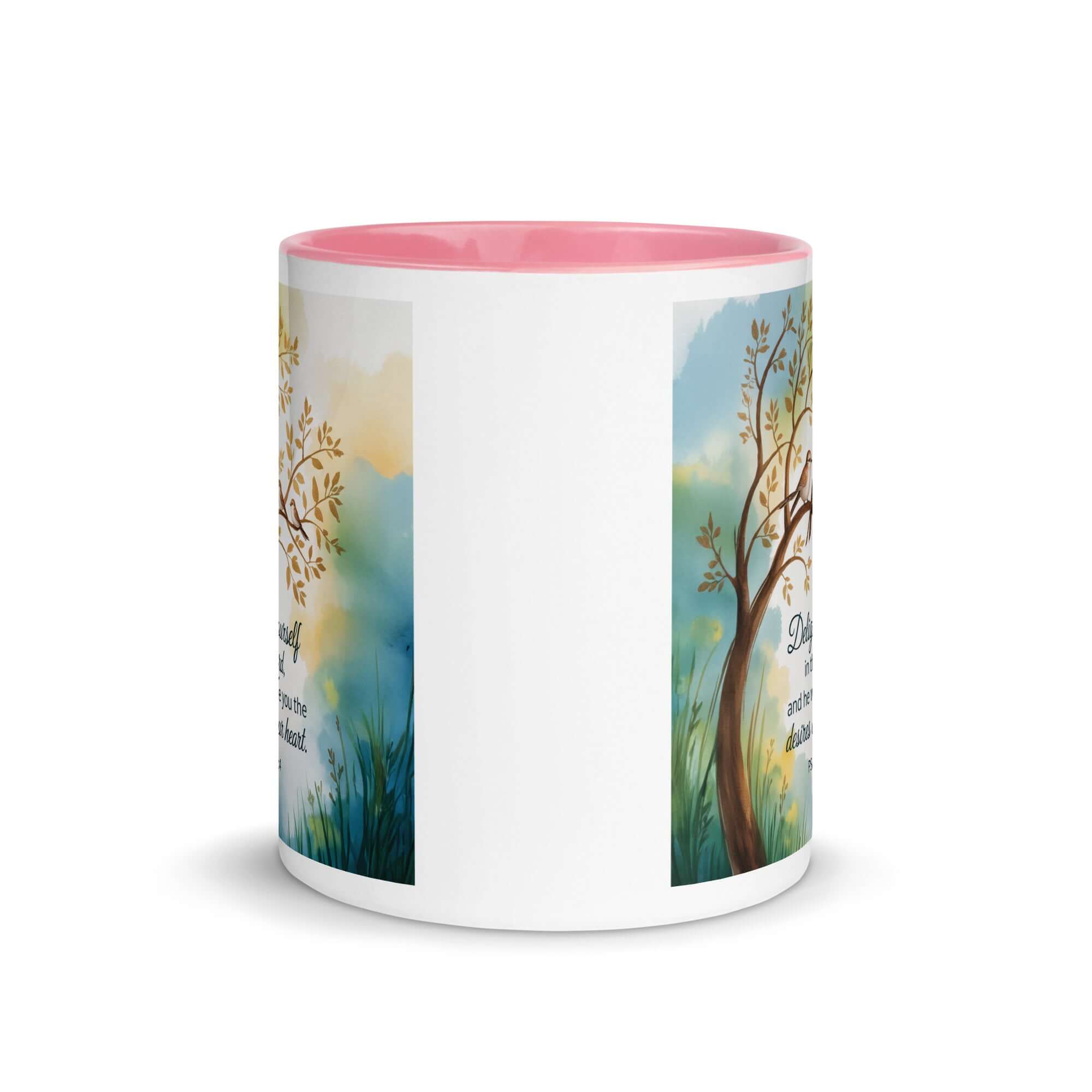 Psalm 37:4 Bible Verse, Yourself White Ceramic Mug with Color Inside