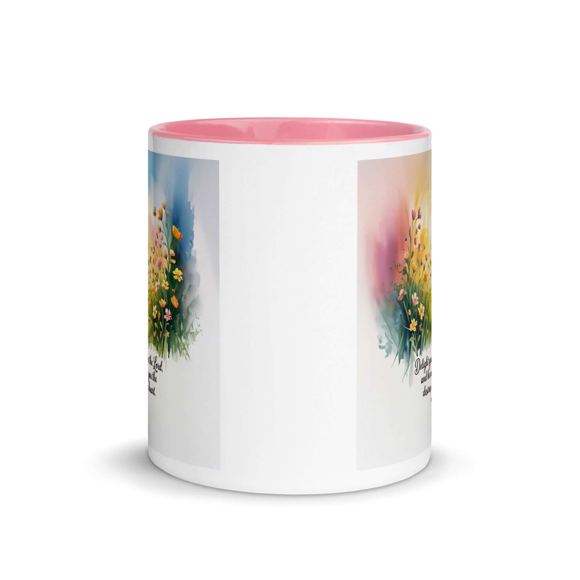 Psalm 37:4 Bible Verse, will give White Ceramic Mug with Color Inside