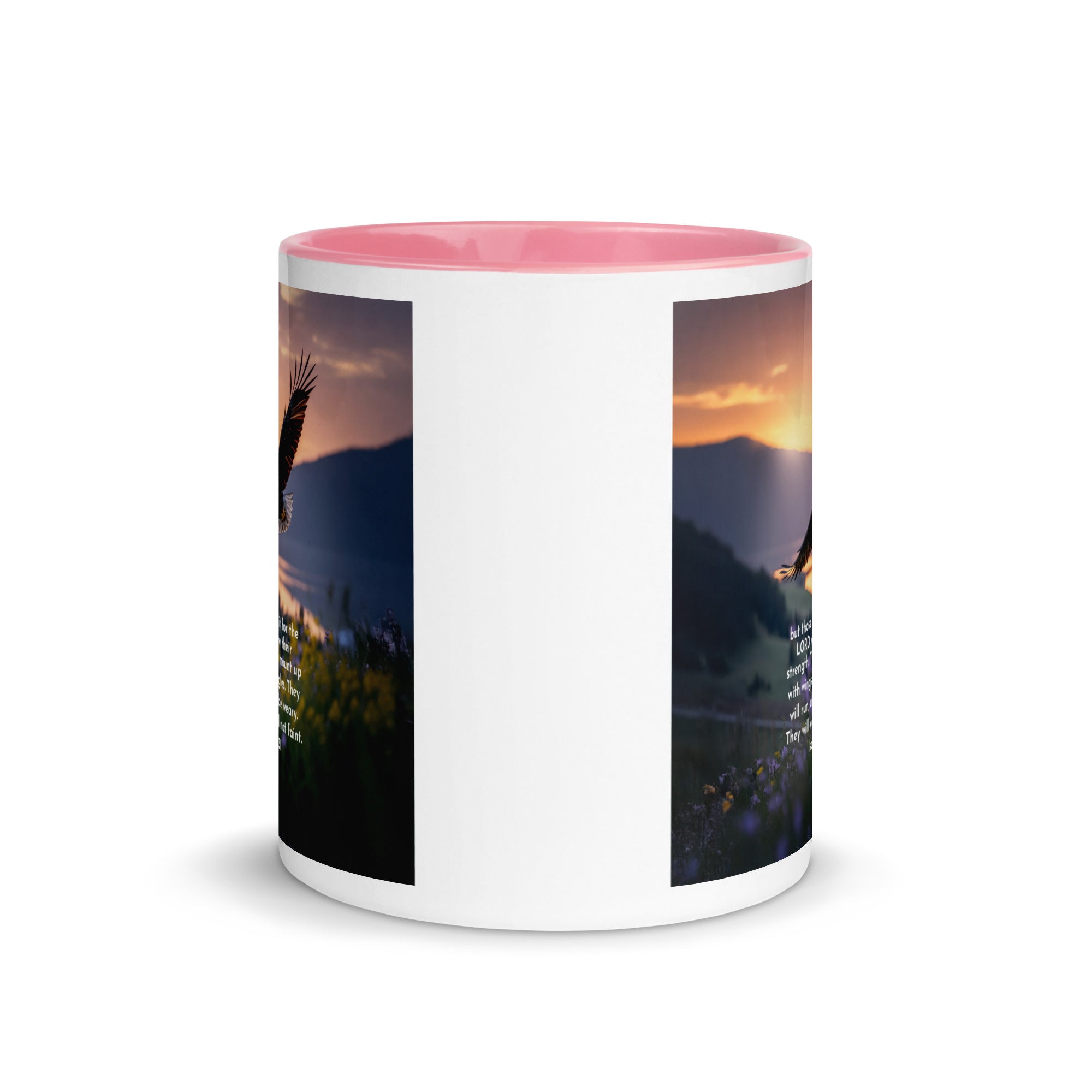 Isaiah 40:31 Bible Verse Renew Strength White Ceramic Mug with Color Inside