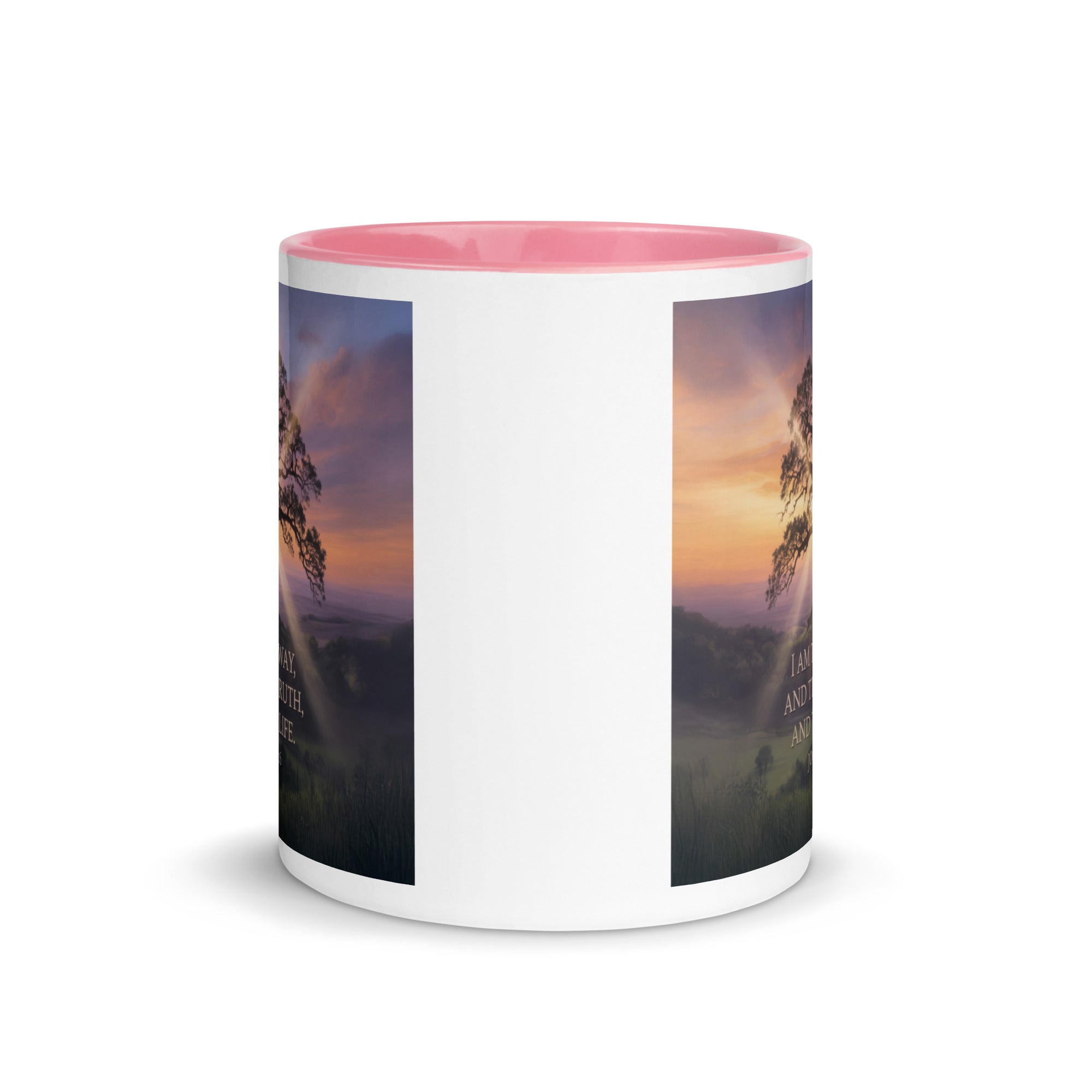 John 14:6 Bible Verse Jesus said White Ceramic Mug with Color Inside