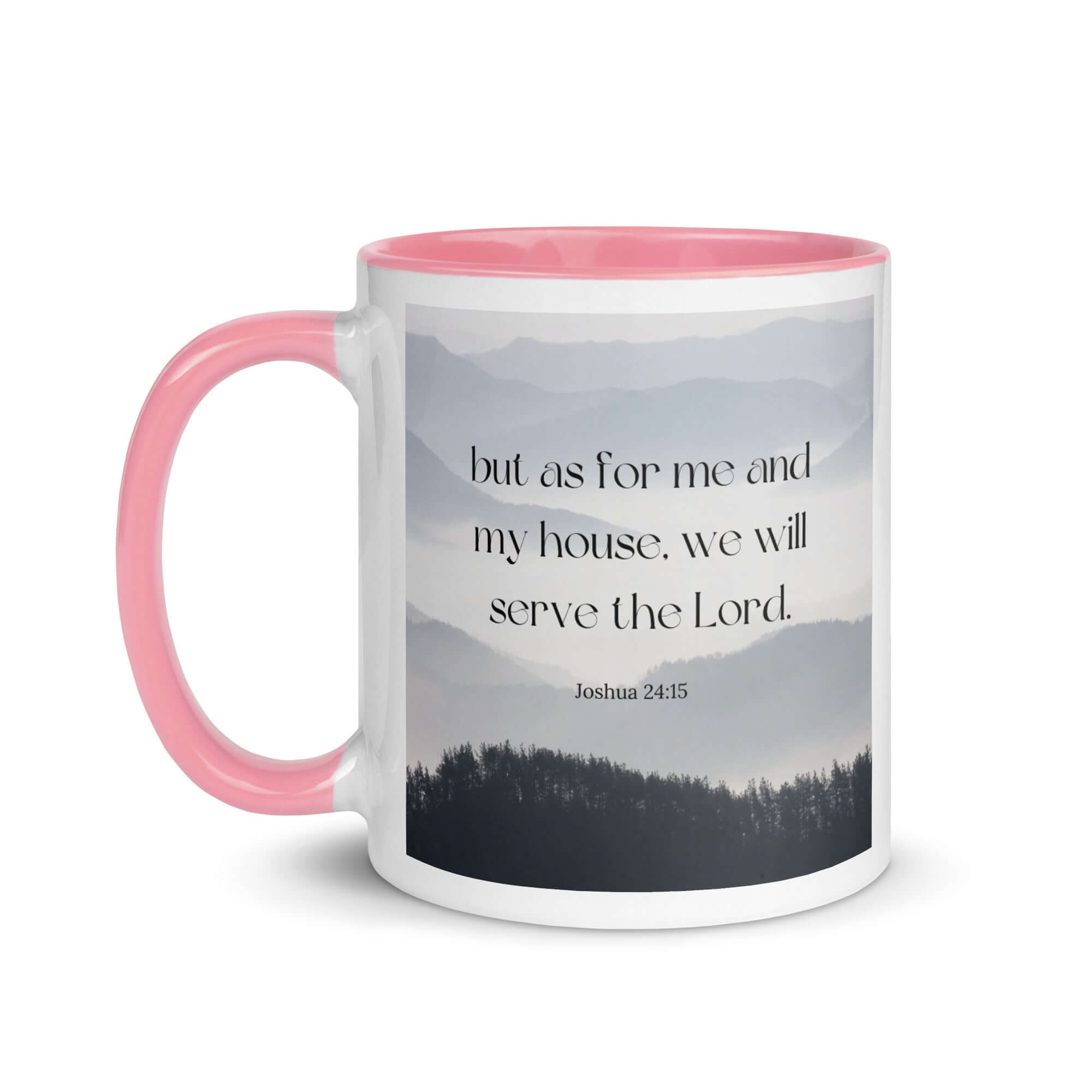 Joshua 24:15 Bible Verse, whom you White Ceramic Mug with Color Inside