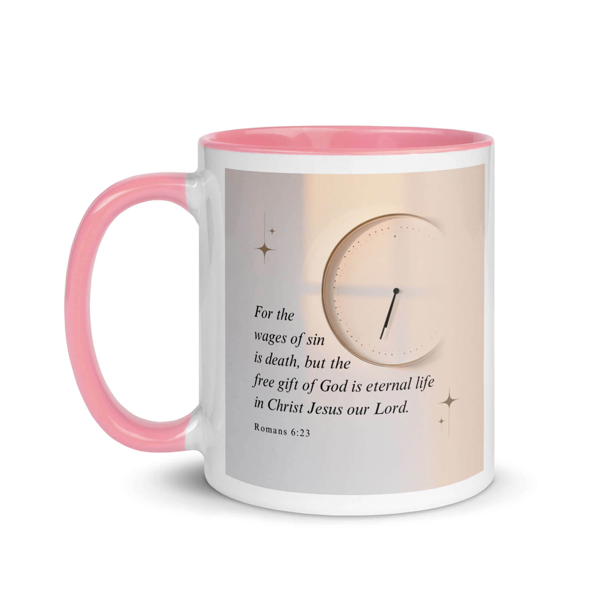 Romans 6:23 Bible Verse, our Lord White Ceramic Mug with Color Inside