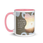 Romans 3:23 Bible Verse, the glory White Ceramic Mug with Color Inside